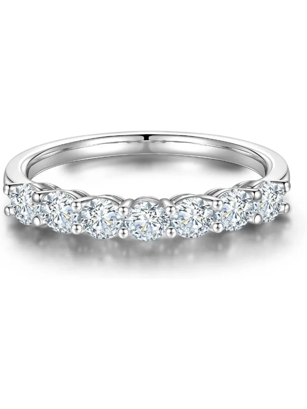 Stunning 7 Stone Moissanite Ring for Women | Lab-Created Gemstone Jewelry